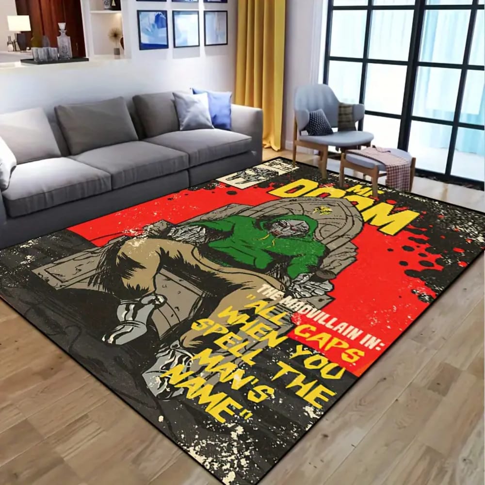 Doomsday ALL CAPS Mask Print Rug